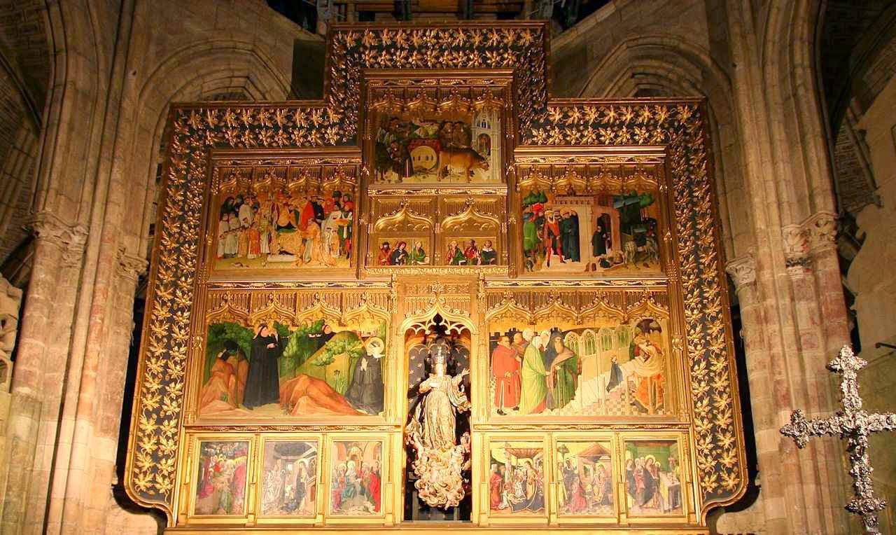 Altar-mor, detalhe, catedral de León, Espanha