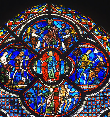 Chartres: vitral do bom samaritano